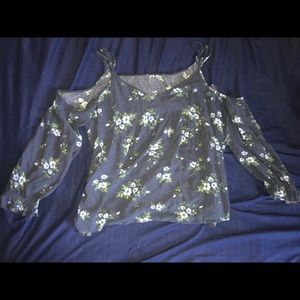 Floral Cold Shoulder Blouse